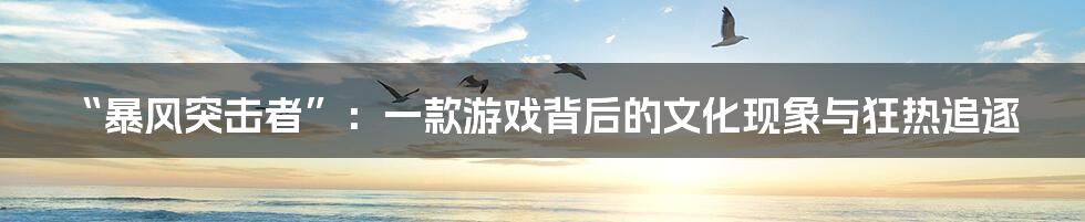 “暴风突击者”：一款游戏背后的文化现象与狂热追逐