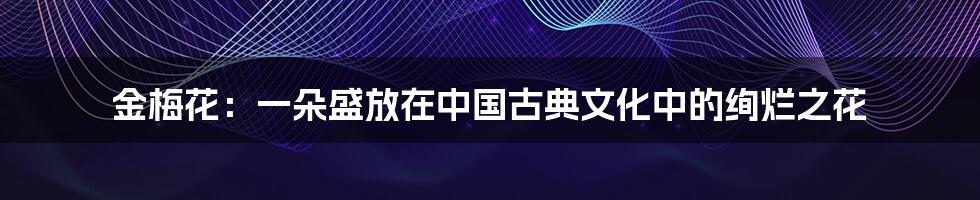 金梅花：一朵盛放在中国古典文化中的绚烂之花