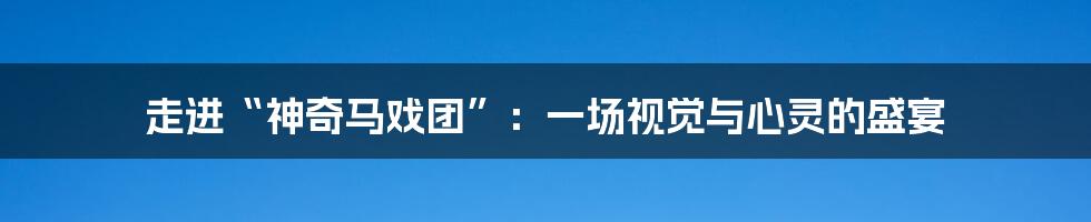 走进“神奇马戏团”:一场视觉与心灵的盛宴