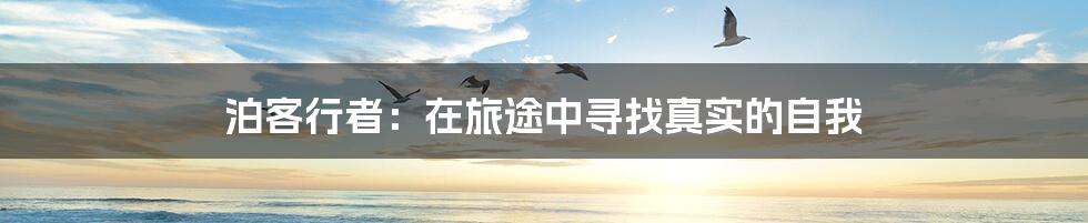 泊客行者：在旅途中寻找真实的自我