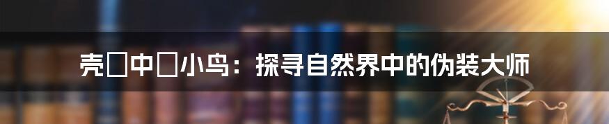 壳の中の小鸟：探寻自然界中的伪装大师