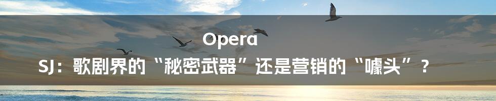 Opera SJ：歌剧界的“秘密武器”还是营销的“噱头”？