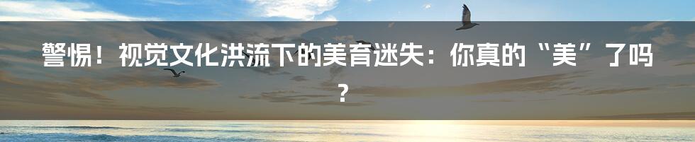 警惕!视觉文化洪流下的美育迷失:你真的“美”了吗?