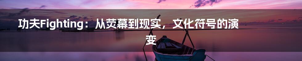 功夫Fighting:从荧幕到现实,文化符号的演变