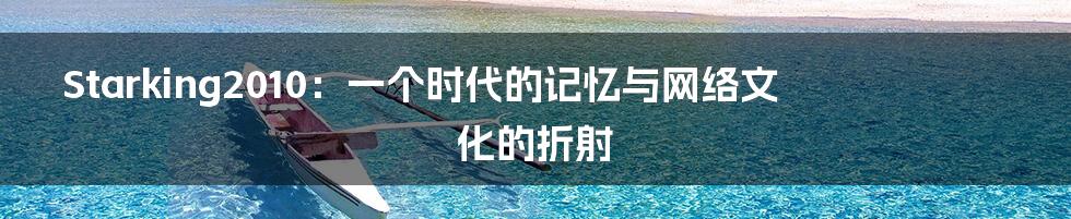 Starking2010:一个时代的记忆与网络文化的折射