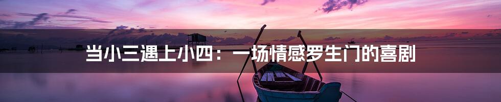 当小三遇上小四:一场情感罗生门的喜剧