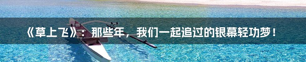《草上飞》：那些年，我们一起追过的银幕轻功梦！