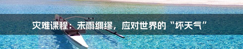 灾难课程:未雨绸缪,应对世界的“坏天气”