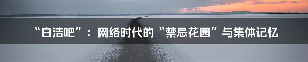“白洁吧”:网络时代的“禁忌花园”与集体记忆