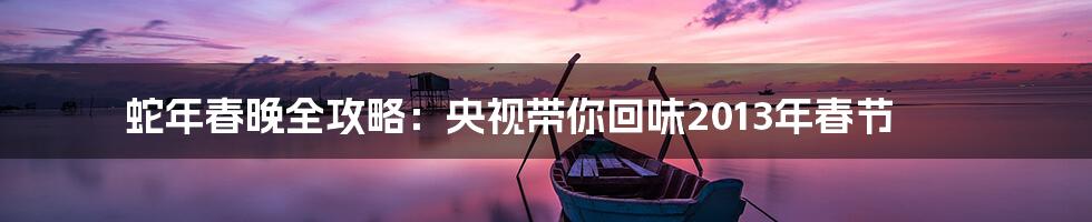 蛇年春晚全攻略:央视带你回味2013年春节