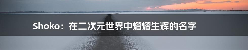 Shoko：在二次元世界中熠熠生辉的名字