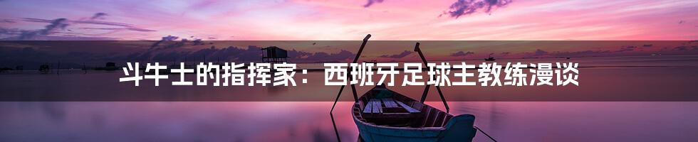斗牛士的指挥家:西班牙足球主教练漫谈
