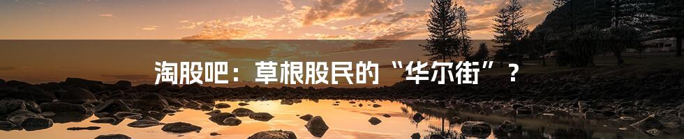 淘股吧:草根股民的“华尔街”?