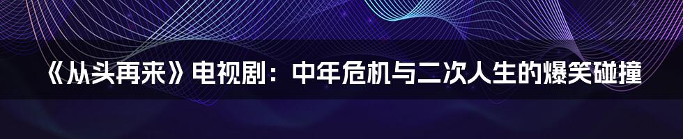 《从头再来》电视剧：中年危机与二次人生的爆笑碰撞