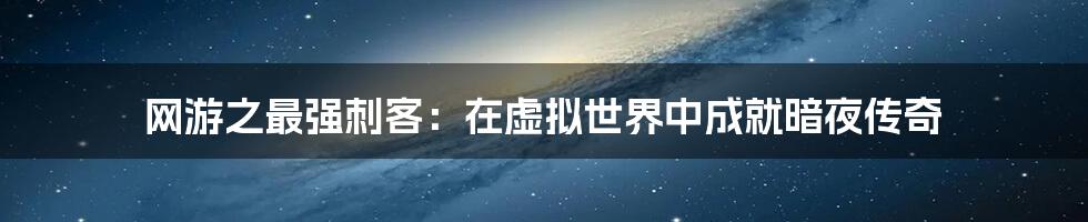 网游之最强刺客:在虚拟世界中成就暗夜传奇