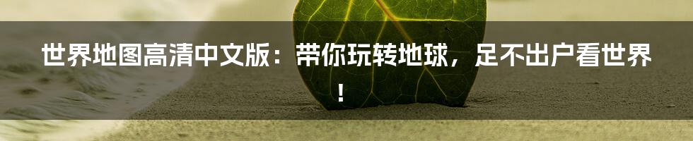 世界地图高清中文版:带你玩转地球,足不出户看世界!
