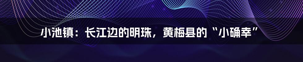 小池镇:长江边的明珠,黄梅县的“小确幸”