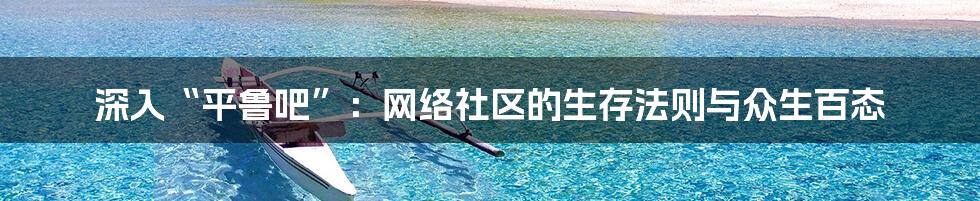 深入“平鲁吧”：网络社区的生存法则与众生百态