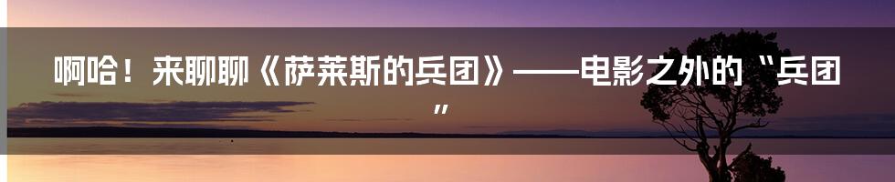 啊哈！来聊聊《萨莱斯的兵团》——电影之外的“兵团”