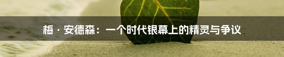 梅·安德森：一个时代银幕上的精灵与争议