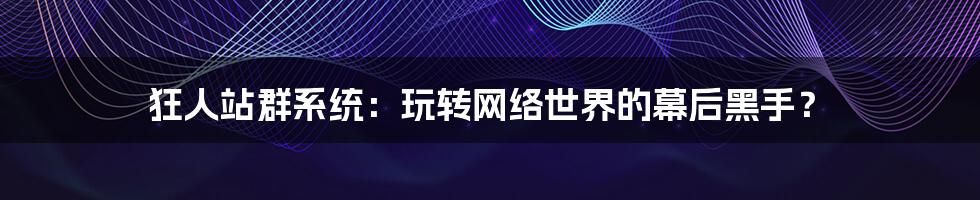 狂人站群系统：玩转网络世界的幕后黑手？