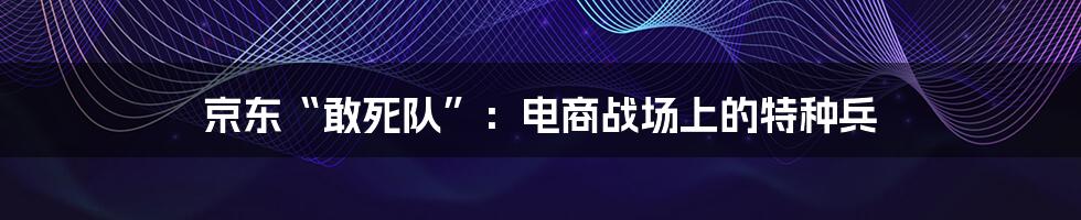 京东“敢死队”：电商战场上的特种兵