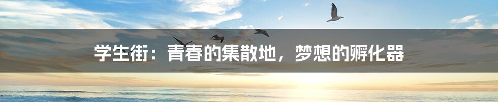 学生街：青春的集散地，梦想的孵化器