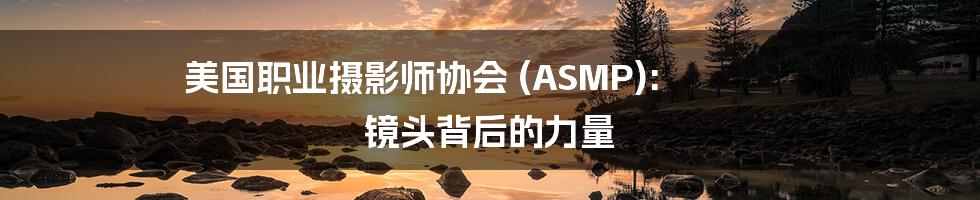 美国职业摄影师协会 (ASMP): 镜头背后的力量