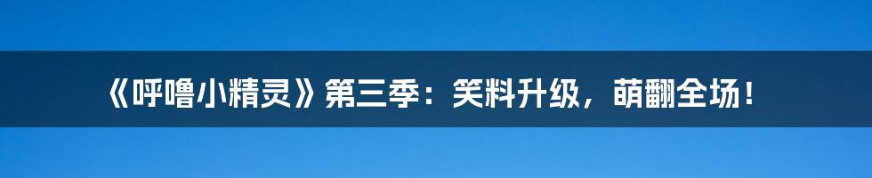 《呼噜小精灵》第三季:笑料升级,萌翻全场!