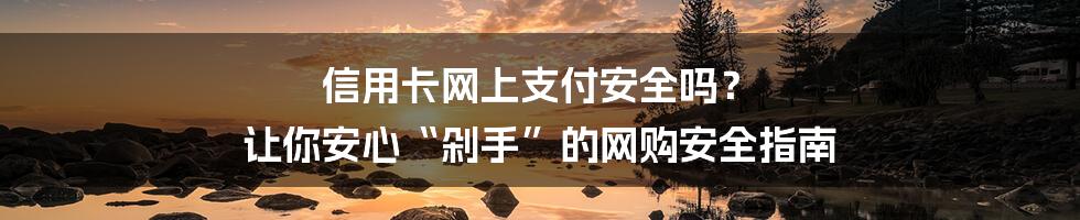 信用卡网上支付安全吗? 让你安心“剁手”的网购安全指南