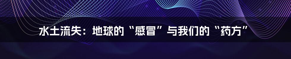 水土流失:地球的“感冒”与我们的“药方”
