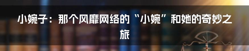 小婉子:那个风靡网络的“小婉”和她的奇妙之旅