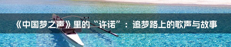 《中国梦之声》里的“许诺”：追梦路上的歌声与故事