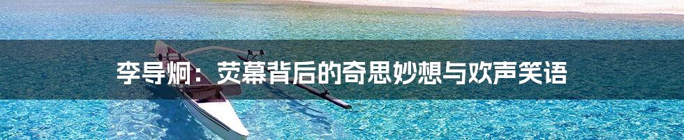 李导炯：荧幕背后的奇思妙想与欢声笑语