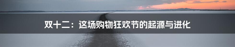 双十二：这场购物狂欢节的起源与进化
