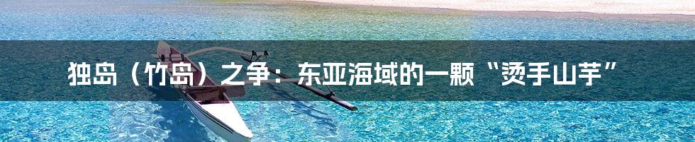 独岛（竹岛）之争：东亚海域的一颗“烫手山芋”