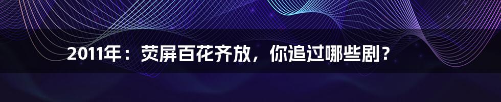 2011年：荧屏百花齐放，你追过哪些剧？