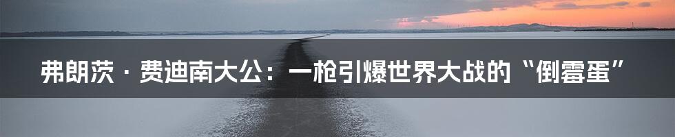 弗朗茨·费迪南大公：一枪引爆世界大战的“倒霉蛋”