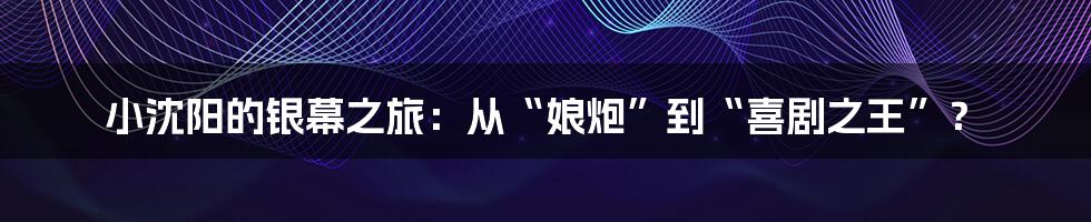 小沈阳的银幕之旅:从“娘炮”到“喜剧之王”?