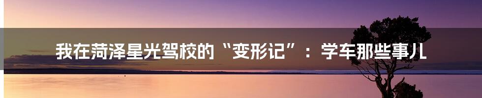 我在菏泽星光驾校的“变形记”:学车那些事儿