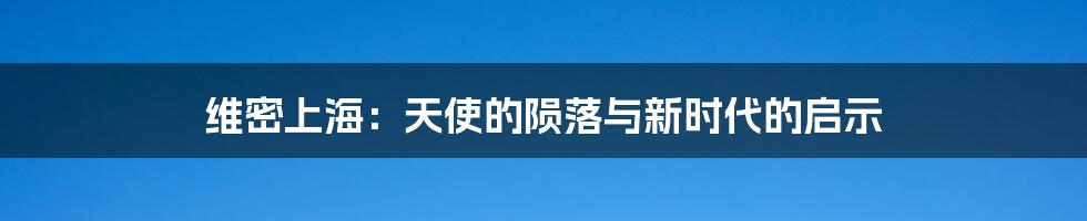 维密上海：天使的陨落与新时代的启示