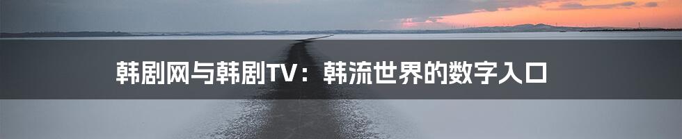韩剧网与韩剧TV:韩流世界的数字入口