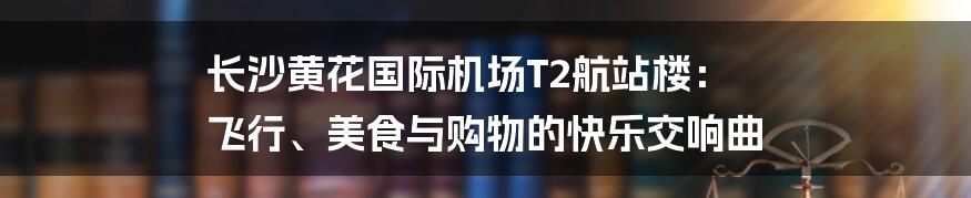 长沙黄花国际机场T2航站楼: 飞行、美食与购物的快乐交响曲