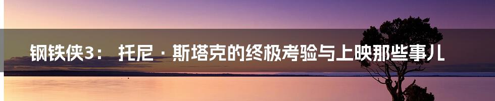 钢铁侠3: 托尼·斯塔克的终极考验与上映那些事儿