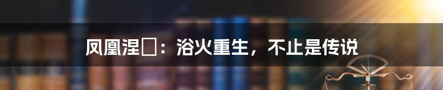 凤凰涅槃：浴火重生，不止是传说