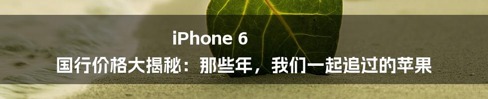 iPhone 6 国行价格大揭秘：那些年，我们一起追过的苹果