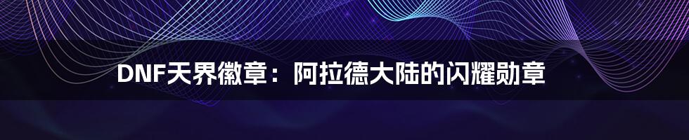 DNF天界徽章：阿拉德大陆的闪耀勋章