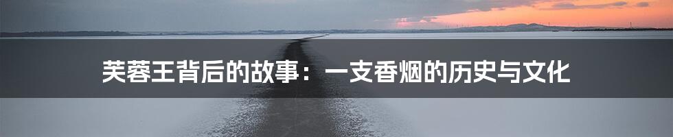芙蓉王背后的故事:一支香烟的历史与文化