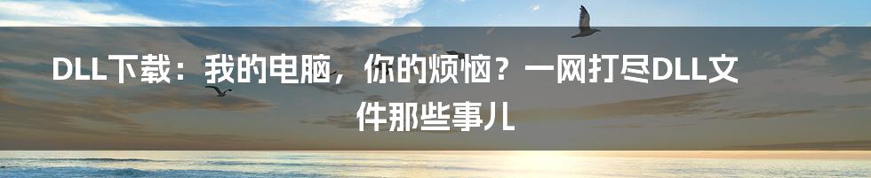 DLL下载：我的电脑，你的烦恼？一网打尽DLL文件那些事儿