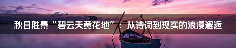 秋日胜景“碧云天黄花地”：从诗词到现实的浪漫邂逅